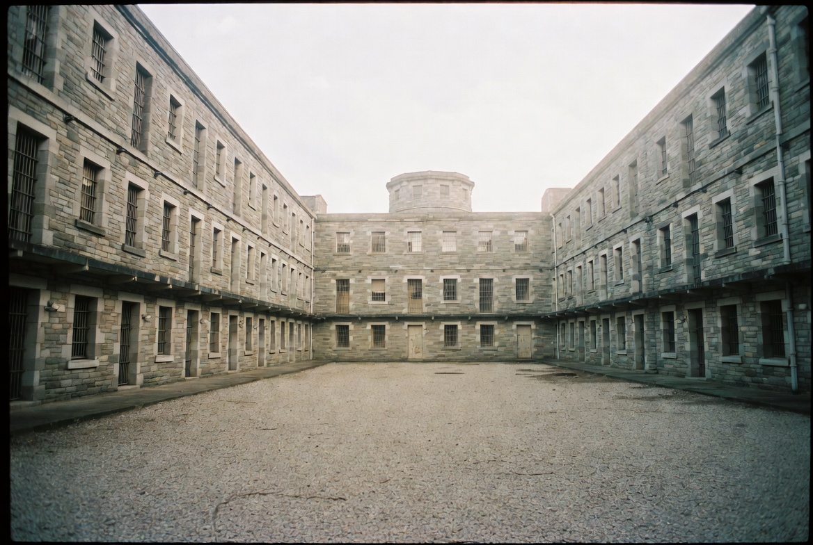 Illustration of Mountjoy Prison's radial wings.